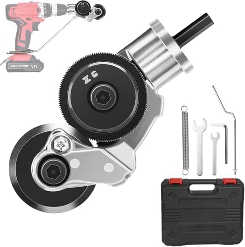 Elektrischer Bohrplattenschneider,Blechschere für Akkuschrauber,Blechknabber Aufsatz von Handbohrmaschine,Blech Metal Nibbler,Blechmesser zum Schneiden von Eisen, Weißblech, Stahl, Kupfer, Aluminium von lakigoes