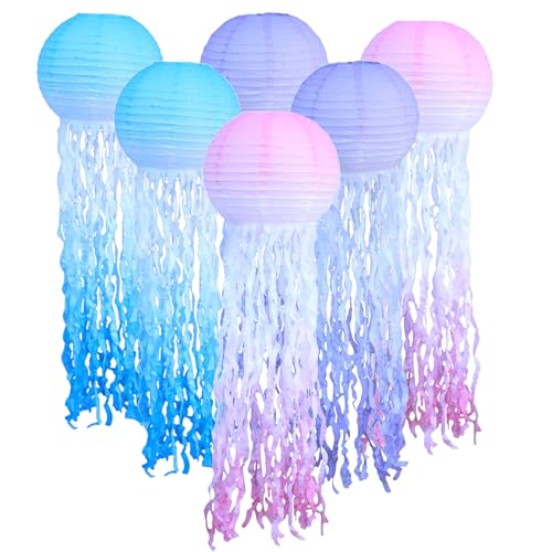 Papierlaterne Laterne Deko,6 Stück Quallen Papierlaternen Ozean Lampions Lampenschirm Meerjungfrau Geburtstag Deko,Ozean Thema Party Lieferungen für Kinder Thema Party Papierlaterne Laterne Deko,6 Stück Quallen Papierlaternen Ozean Lampions Lampenschirm Meerjungfrau Geburtstag Deko,Ozean Thema Party Lieferungen für Kinder Thema Party von lakigoes