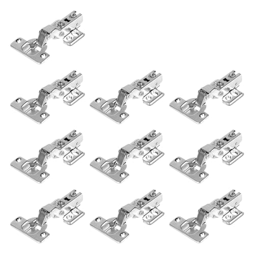 LALAGO 10er-Set Scharniere, Eckanschlag mit Softclose, Schrankscharnier mit 110° Öffnungswinkel, Türscharniere mit Gasdruckfeder, Automatikscharnier für Küchenschrank, Kleiderschrank, Schranktüren von lalago