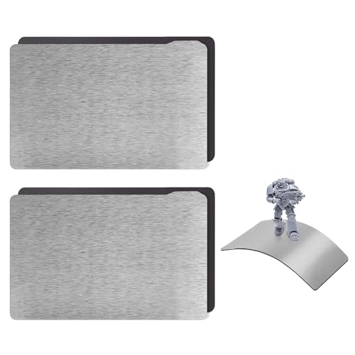 LALAGO 2 Stück Magnetplatte, 3D Harz Flexible Stahlplatten Magnetische Plattform, 150x95mm mit einfachem Griff, 3D Drucker Zubehör Federstahlplatte für Mars 3/Mars 3 Pro/Mars 3 Ultra 4K DLP SLA von lalago