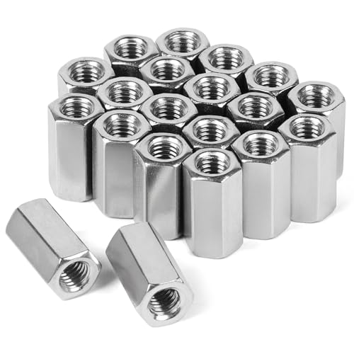 LALAGO 20 Stück M8 x 24mm Verbindungsmuttern Langmuttern aus Edelstahl VA V2A A2, Einschraubmutter Verbindungsmuffen Sechskant, Quermutterbolzen Gewindehülsen Distanzmuffen Langmuttern von lalago