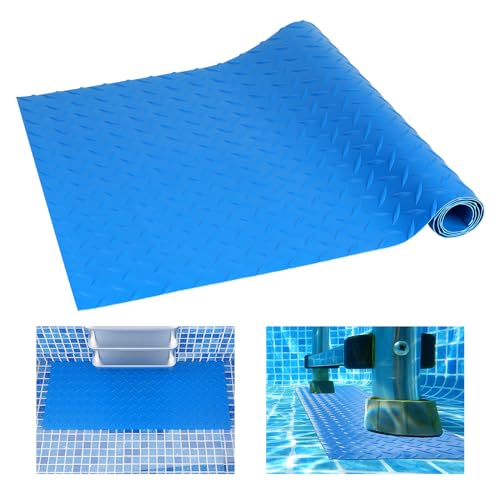 LALAGO Schwimmbadleitermatte, 40x90 cm, Groß Schwimmleitermatte, Poolleitermatte mit Rutschfester Textur, rutschfeste Trittmatte, Poolunterlage für Treppen, Leitern, Trittleiter (Zickzack) von lalago