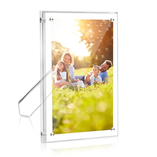 lalago Acryl Magnetischer Bilderrahmen,20 * 25 cmRahmenloser Bilderrahmen, 10 inch Doppelseitig Fotorahmen für Foto von lalago