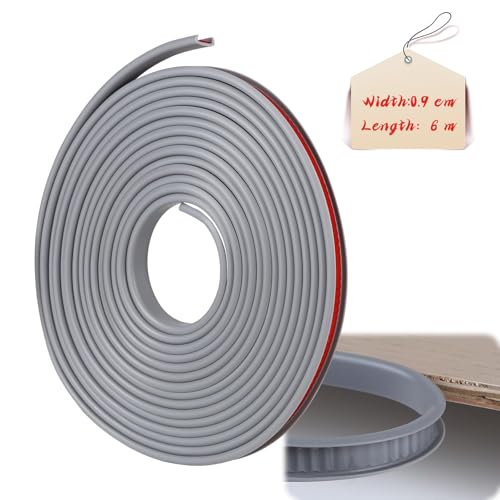lalago U-Form Selbstklebend Möbelkantenband, Kantenumleimer selbstklebend, Möbelkantenband, Flexible TPE Faltbarer Kantenschutz, U-Förmig TPE Kantenband für Wand Ecken Kommoden Möbel (Grau, 9mmx6m) von lalago