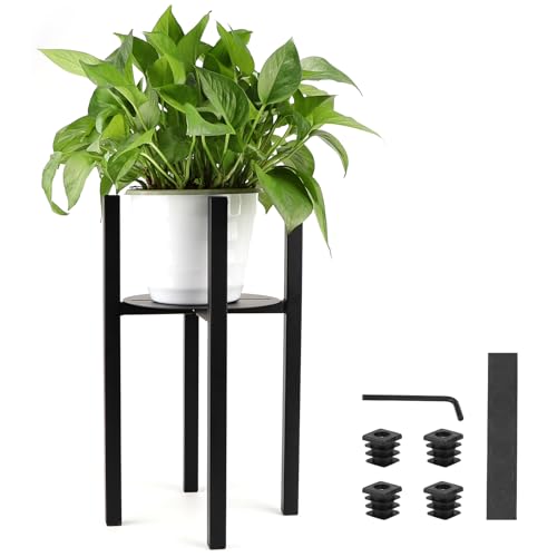lalago Verstellbarer Pflanzenständer Blumenständer, 41cm hoch Pflanzenständer Blumentopfständer aus Metall , Blumenhocker Planzenhocker mit Tablett von 24 bis 36 cm Durchmesser für Blumentopf von lalago