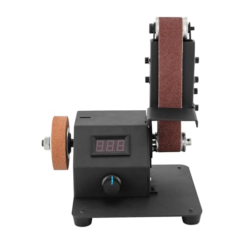 350W Mini-Bandschleifer mit 10 Schleifbändern Elektrische Tischschleifmaschine DIY Poliermaschine Stufenlos Einstellbare Geschwindigkeit Bandschleifmaschine Bench Belt Grinder (Typ D) von lalaleny