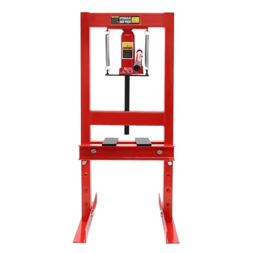 6T Werkstattpresse Hydraulikpresse Hydraulische Presse mit Platten Auto Rahmenpresse Presse Einstellbare Höhe Lagerpresse für die Autobuchsen, Kugelgelenke, U-Gelenke von lalaleny