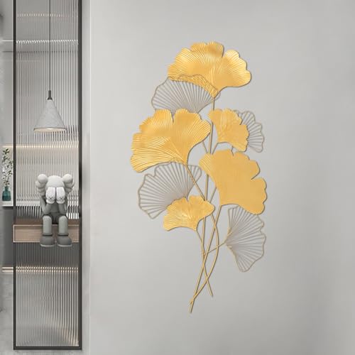 lalaleny 3D Wanddeko Gingko Blätter Wanddeko aus Metall Moderner Wanddekoration Kreative Handgemachte Blätter Wandschmuck Wandhänger für Wohnzimmer Esszimmer, 109x55cm lalaleny 3D Wanddeko Gingko Blätter Wanddeko aus Metall Moderner Wanddekoration Kreative Handgemachte Blätter Wandschmuck Wandhänger für Wohnzimmer Esszimmer, 109x55cm von lalaleny