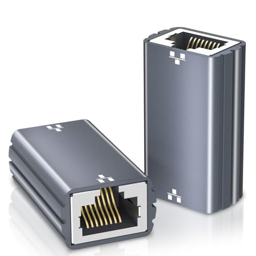 RJ45 kupplung LAN verlängerung Ethernet Kabel 10 Gigabit Verbinder Ethernet Verbindet LAN Adapter für LAN Kabel,Netzwerkkabel,Netzwerk Coupler Kompatibel mit Cat8,Cat7,Cat6,Cat5e,Cat5 [2 Stück] von lalasis
