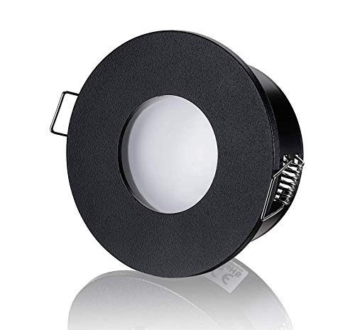 lambado® LED Spots Flach für Badezimmer IP65 in Schwarz - Moderne Deckenstrahler/Einbaustrahler für Außen inkl. 230V 5W Strahler neutralweiß dimmbar - Hell & Sparsam von lambado
