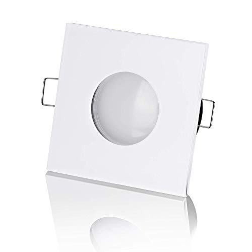 lambado® LED Spots Flach für Badezimmer IP65 in Weiss - Moderne Deckenstrahler/Einbaustrahler für Außen inkl. 230V 5W Strahler warmweiß dimmbar - Hell & Sparsam von lambado