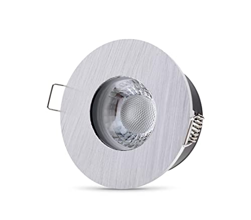 lambado® LED Spots für Badezimmer IP65 in Alu gebürstet - Moderne Deckenstrahler/Einbaustrahler für Außen inkl. 230V 5W GU10 Strahler warmweiß - Hell & Sparsam von lambado