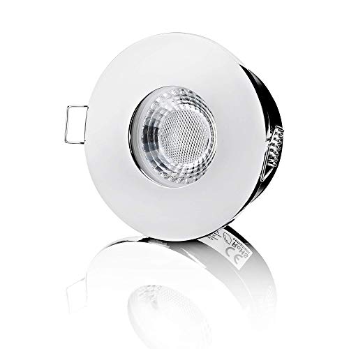 lambado® LED Spots für Badezimmer IP65 in Chrom - Moderne Deckenstrahler/Einbaustrahler für Außen inkl. 230V 5W GU10 Strahler neutralweiß - Hell & Sparsam von lambado