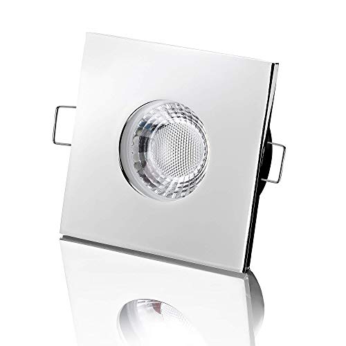lambado® LED Spots für Badezimmer IP65 in Chrom - Moderne Deckenstrahler/Einbaustrahler für Außen inkl. 230V 5W GU10 Strahler warmweiß - Hell & Sparsam von lambado