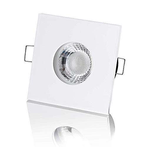 lambado® LED Spots für Badezimmer IP65 in Weiss - Moderne Deckenstrahler/Einbaustrahler für Außen inkl. 230V 5W GU10 Strahler warmweiß - Hell & Sparsam von lambado