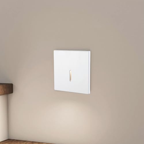 lambado® LED Treppenbeleuchtung Weiss 1,5W | 230V Unterputz Treppenlicht Treppenbeleuchtung Innen | Wandeinbauleuchte Beleuchtung für Treppen | Treppenstufenbeleuchtung LINE von lambado