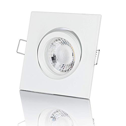 lambado® Premium LED Spot 230V Weiß - Hell & Sparsam inkl. 5W GU10 Strahler warmweiß - Moderne Beleuchtung durch zeitlose Einbaustrahler/Deckenstrahler von lambado