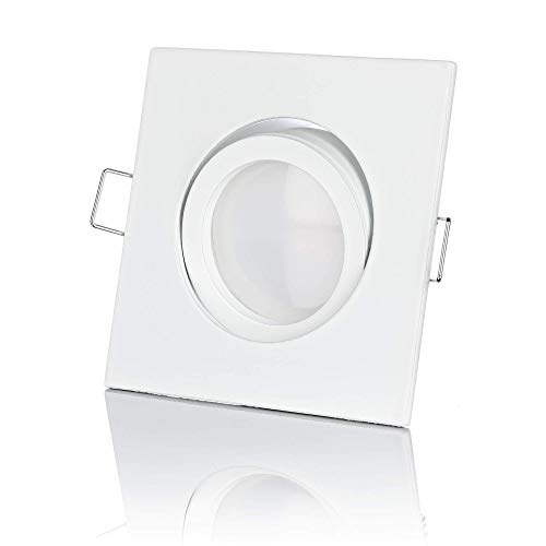 lambado® Premium LED Spots 230V Flach in Weiß - Hell & Sparsam inkl. 5W Strahler neutralweiß dimmbar - Moderne Beleuchtung durch zeitlose Einbaustrahler/Deckenstrahler von lambado