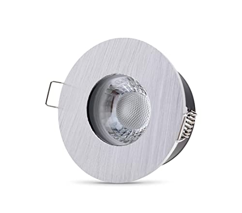 lambado® Premium LED Spots Dimmbar für Badezimmer in Alu Gebürstet - Moderne Deckenstrahler/Einbaustrahler IP65 für Außen inkl. 230V 5W GU10 Strahler neutralweiß - Hell & Sparsam von lambado