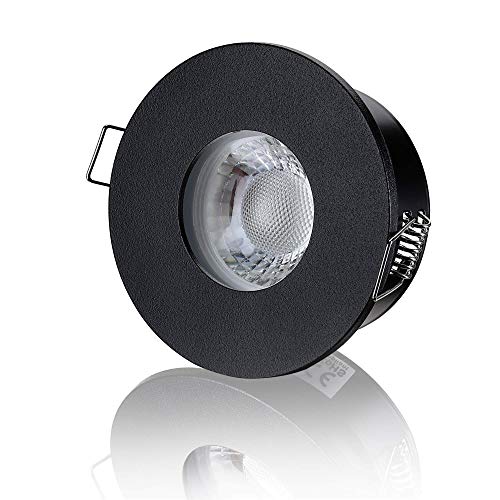 lambado® Premium LED Spots Dimmbar für Badezimmer in Schwarz - Moderne Deckenstrahler/Einbaustrahler IP65 für Außen inkl. 230V 5W GU10 Strahler neutralweiß - Hell & Sparsam von lambado