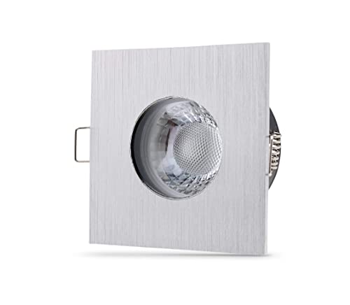 lambado® Premium LED Spots IP65 Flach für Badezimmer in Alu Gebürstet - Moderne Deckenstrahler/Einbaustrahler für Außen inkl. 230V 5W Strahler neutralweiß dimmbar - Hell & Sparsam von lambado