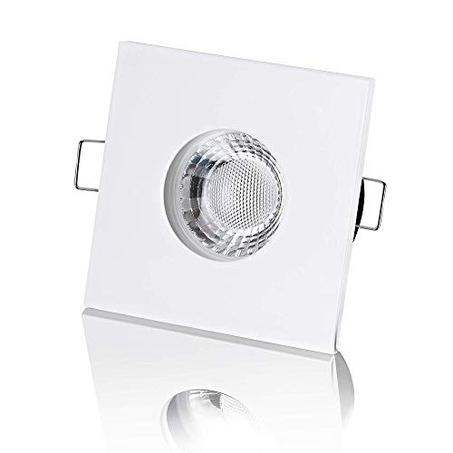 lambado® Premium LED Spots IP65 Flach für Badezimmer in Weiss - Moderne Deckenstrahler/Einbaustrahler für Außen inkl. 230V 5W Strahler neutralweiß dimmbar - Hell & Sparsam von lambado