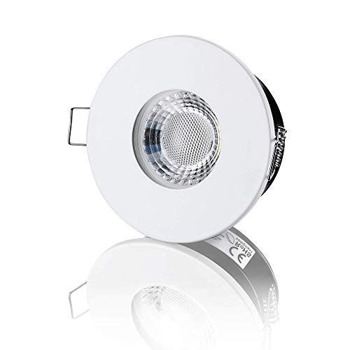 lambado® Premium LED Spots IP65 Flach für Badezimmer in Weiss - Moderne Deckenstrahler/Einbaustrahler für Außen inkl. 230V 5W Strahler neutralweiss dimmbar - Hell & Sparsam von lambado