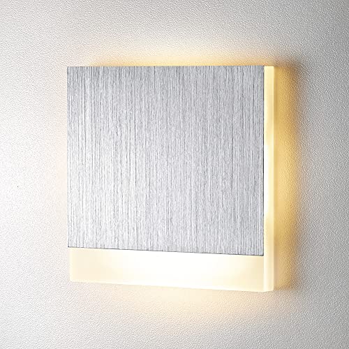 lambado® Premium LED Wandeinbauleuchte für Schalterdose - Treppenbeleuchtung 230V STRIPE in Alu Gebürstet für Innen - 1.5W ColorSwitch für Ambiente & Sicherheit im Dunkeln von lambado