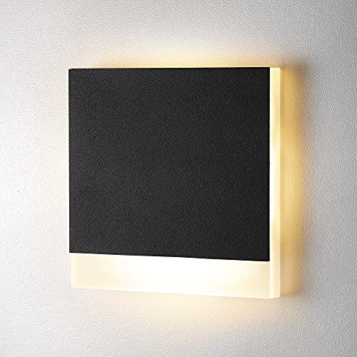 lambado® Premium LED Wandeinbauleuchte für Schalterdose - Treppenbeleuchtung 230V STRIPE in schwarz für Innen - 1.5W ColorSwitch für Ambiente & Sicherheit im Dunkeln von lambado