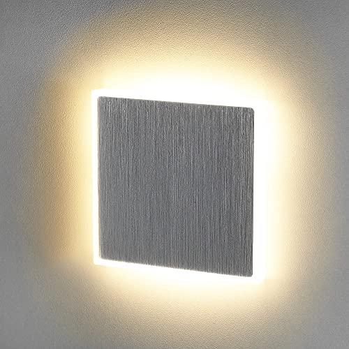 lambado® Premium LED Wandeinbauleuchte für Schalterdose in Alu Gebürstet - Treppenbeleuchtung 230V für Innen - 1.5W ColorSwitch für Ambiente & Sicherheit im Dunkeln von lambado