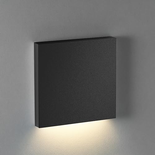 lambado® Treppenbeleuchtung mit Bewegungsmelder DOWN in schwarz - LED Stufenbeleuchtung für Ambiente & Sicherheit im Dunkeln mit 1,5W 230V ColorSwitch von lambado