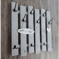 Garderobe, Grau, 2Teilig "Variabel 80"x 84 cm, Grau-Schwarz, Auch Mit Weissen Oder Silbernen Haken Erhältlich von lamemo