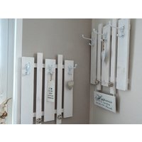 Garderobe Lamemo "Shabby50" X 70 cm, Weiß, Knäufe von lamemo