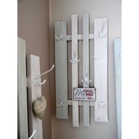 Garderobe Lamemo "Variabel 91 X 41cm", Weiß-Grau, Echte Handarbeit, Haken Variabel von lamemo