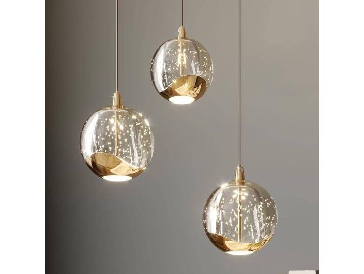 Glas Hängelampe Hayley Lucande, klar / transparent, für Wohn- / Esszimmer, Glas, Modern, Pendelleuchte von lampenwelt.de,Lucande