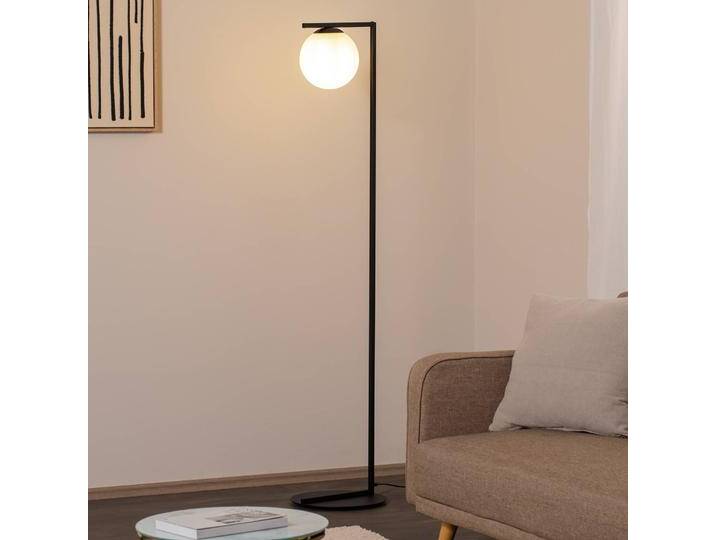 Stehlampe Zac ALDEX, schwarz, für Wohn- / Esszimmer, Metall, Modern, Stehlampe von lampenwelt.de