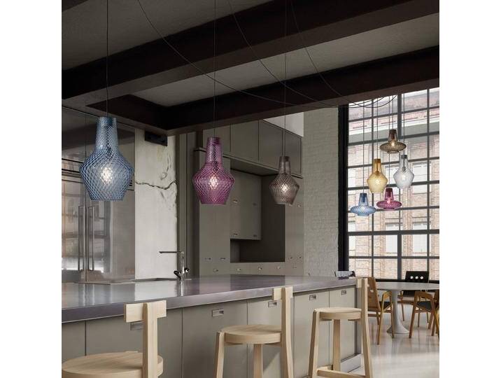 AILATI Glas Hängelampe Romeo, dimmbar, violett / pink / rose, für Wohn- / Esszimmer, Glas, Modern, Pendelleuchte AILATI Glas Hängelampe Romeo, dimmbar, violett / pink / rose, für Wohn- / Esszimmer, Glas, Modern, Pendelleuchte von lampenwelt.de