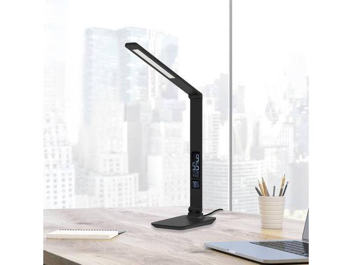 Aluminor LED Schreibtischlampe Sandra, dimmbar, schwarz, für Arbeitszimmer / Büro, Aluminium, Modern, LED Tischlampe von lampenwelt.de