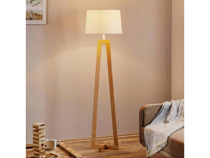 Aluminor Holz Stehlampe Sacha LS, Holz hell, für Wohn- / Esszimmer, Holz, Skandinavisch, Stehlampe von lampenwelt.de