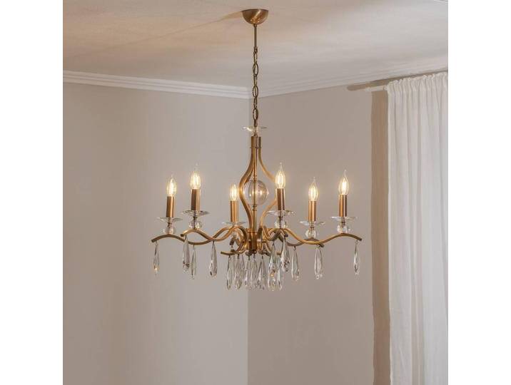 Kristall Kronleuchter Elizabeth Avonni, dimmbar, bronze / altmessing, für Wohn- / Esszimmer, Metall, Kristall Kronleuchter von lampenwelt.de