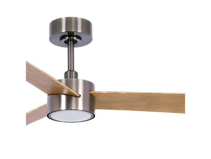 Beacon Lighting Deckenventilator Licht Climate IV nickel/teak leise IV, dimmbar, Holz hell, für Wohn- / Esszimmer, Kunststoff, Modern von lampenwelt.de