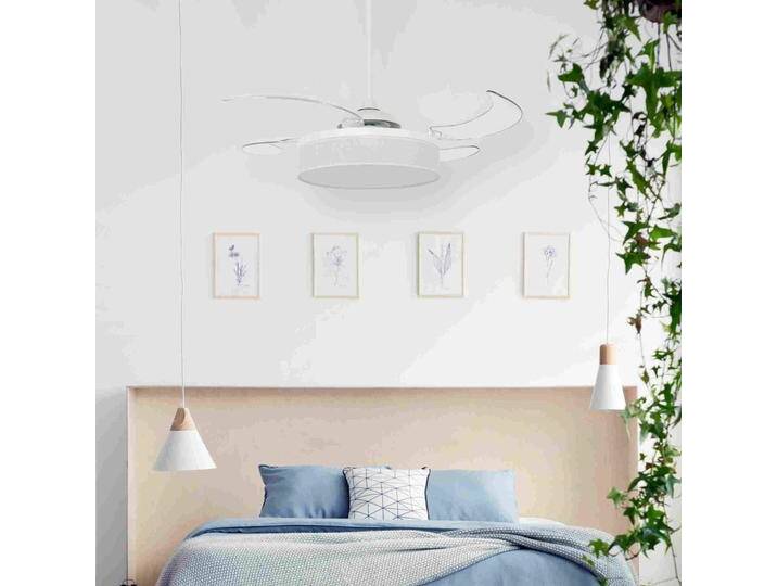 Beacon Lighting Deckenventilator Licht Fanaway Fraser weiß/klar leise, weiß / opal, für Wohn- / Esszimmer, Metall, Modern von lampenwelt.de