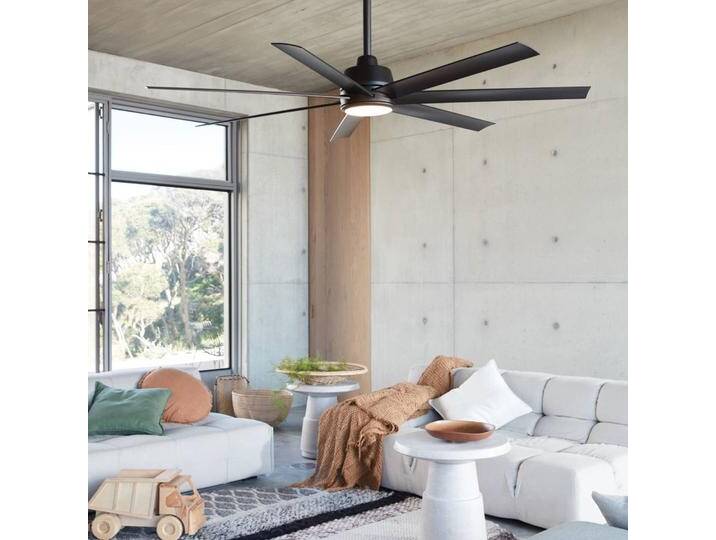 Beacon Lighting Deckenventilator mit Licht Atlanta, schwarz, leise dimmbar, schwarz, für Wohn- / Esszimmer, Kunststoff, Modern von lampenwelt.de