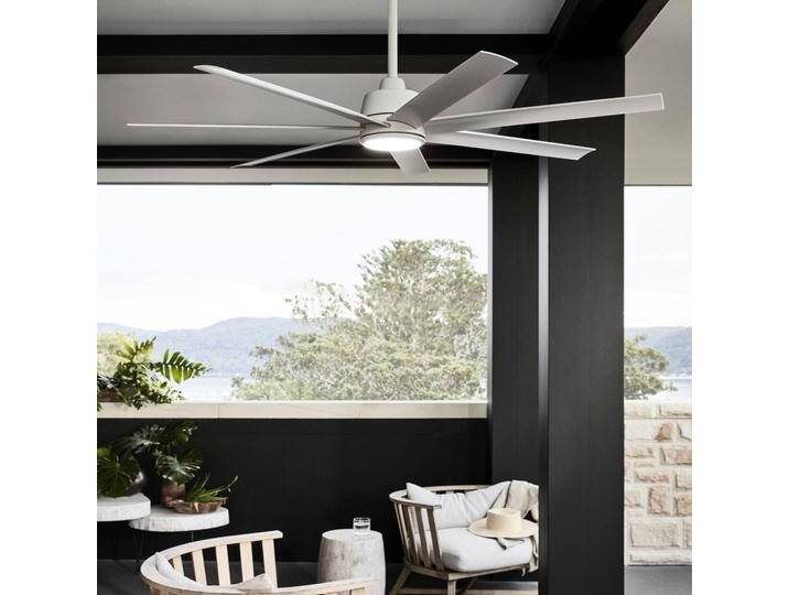 Beacon Lighting Deckenventilator mit Licht Atlanta weiß 142 cm leise Atlanta, dimmbar, weiß / opal, für Wohn- / Esszimmer, Kunststoff, Modern von lampenwelt.de