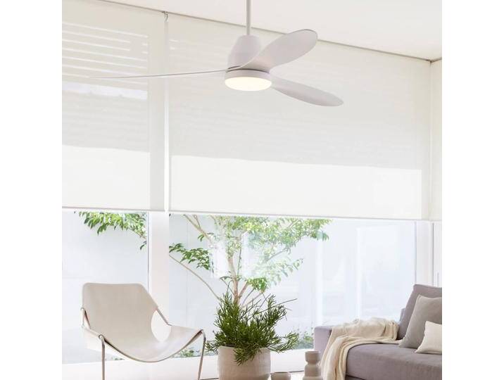 Beacon Lighting Deckenventilator mit Licht Whitehaven weiß leise Whitehaven, dimmbar, weiß / opal, für Wohn- / Esszimmer, Kunststoff, Modern von lampenwelt.de