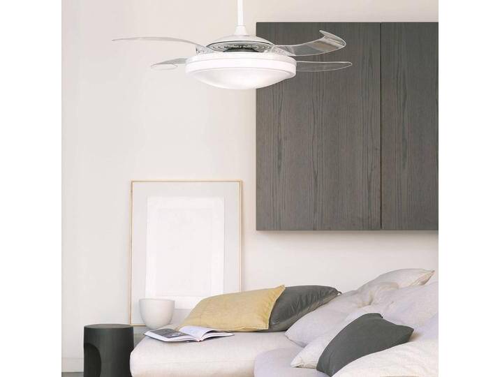 Beacon Lighting LED-Deckenventilator Fanaway Evo 1 weiß 121 cm leise LED, dimmbar, klar / transparent, für Wohn- / Esszimmer, Kunststoff, Design von lampenwelt.de