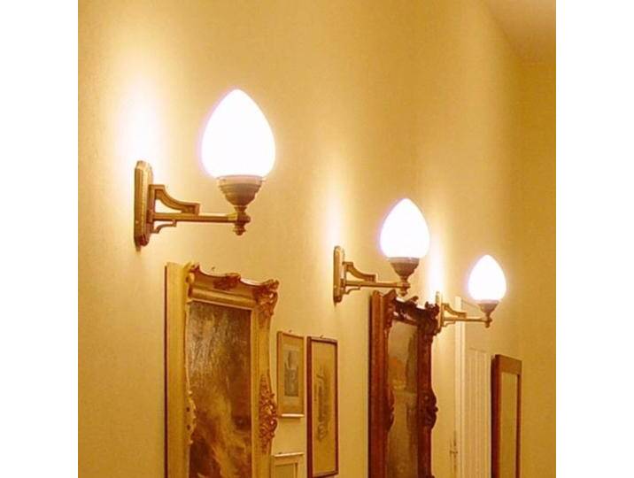 Berliner Messinglampen Wandlampe VENEDIG, dimmbar, für Wohn- / Esszimmer, Glas, Antik, Wandleuchte, Wandlampe Innen von lampenwelt.de