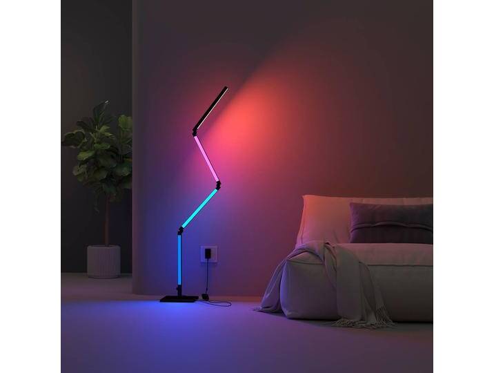 Calex Smart LED-Stehleuchte, faltbar WLAN CCT RGB für Wohn & Esszimmer - Schwarz - Modern - Aluminium von lampenwelt.de