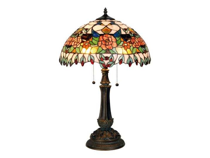 Clayre&Eef Tiffany Tischlampe MAJA, Multicolour, für Wohn- / Esszimmer, Glas, Tiffany, Tischlampe von lampenwelt.de