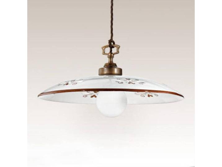 Cremasco Hängeleuchte Bassano, 1-flammig, Details braun für Flur & Treppenhaus - Landhaus - Keramik von lampenwelt.de
